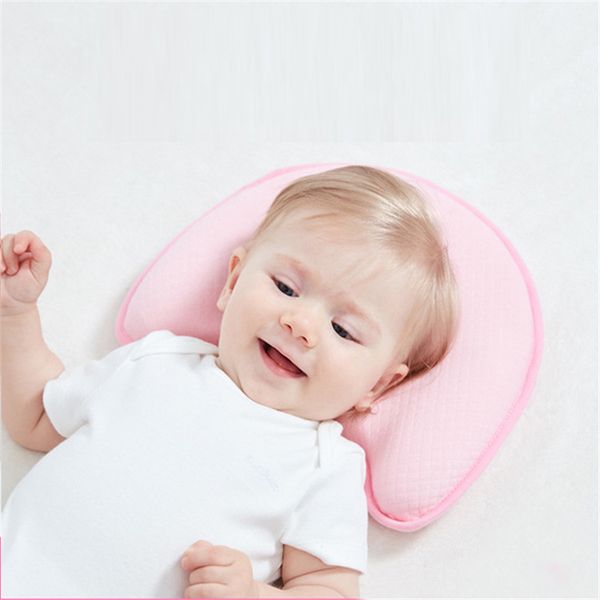 

newborn baby head shaping pillow memory foam cushion preventing baby flat head neck support 100% cotton breathable pillow 0-12m