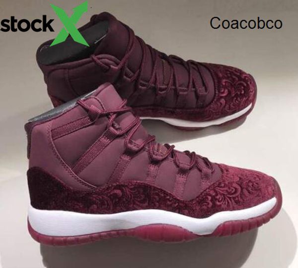 

11 11s velvet heiress flowers pattern men women jordon basketball shoes 11 velvet wine red night maroon sports sneakers with