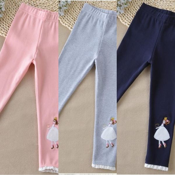 

girls leggings little girl big girl all-match tight cotton trousers tight pants cotton pants, Blue