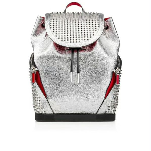 

2020 designer lamb skin spike bags with crystal spins luxury women packbag black white blue red gold big school genuine leather men backpack