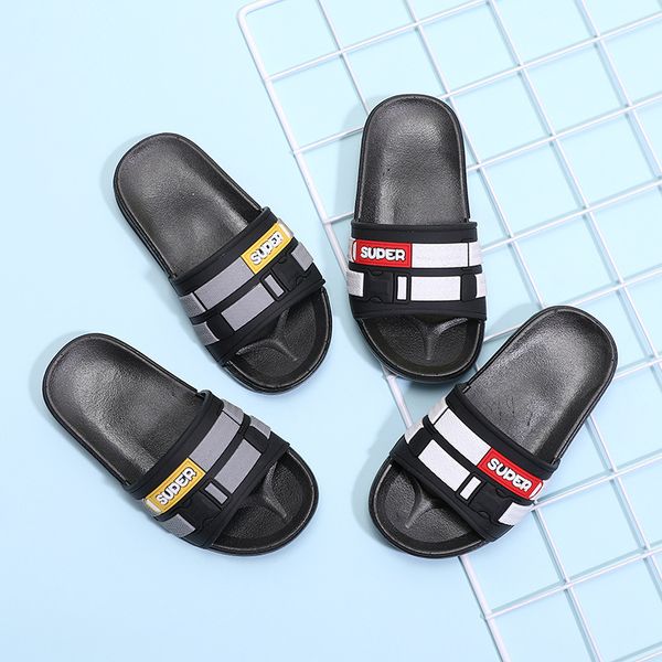 

summer baby boy slippers children kids home bathroom slippers, Black;grey