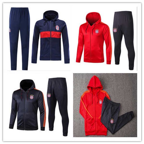 

2019 new coutinho lewandowski soccer jacket tracksuits hooded 2020 robben perisic muller hernandez kimmich football jacket kit, Black