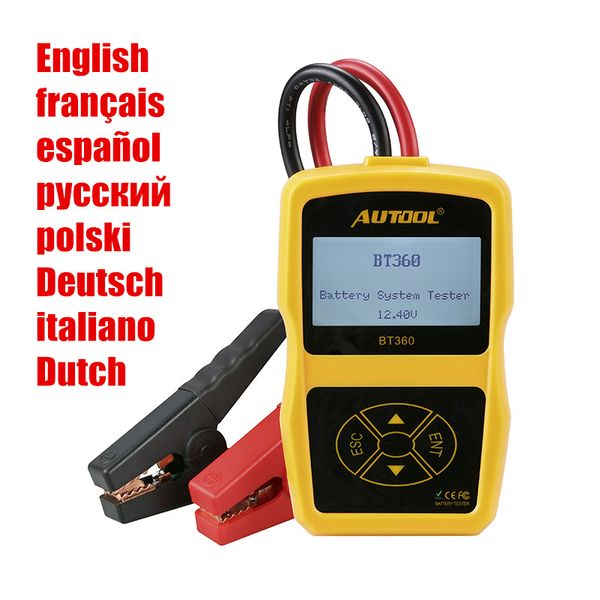 

оригинальный autool bt360 авто тестер аккумулятора 12v автомобильный аккумулятор анализатор 2000cca 220ah multi-язык плохой сотовый тестовый