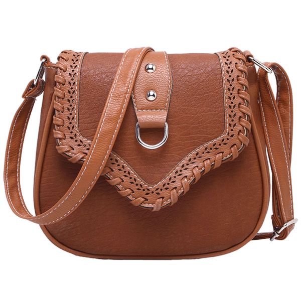 

fggs women's pu leather fashion weave oblique cross bag