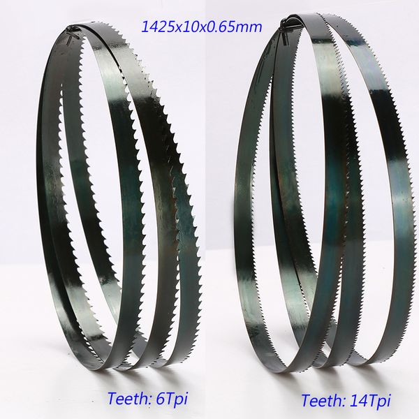 

2 pieces 8" band saw blades 10*0.65*1425mm*6 teeth wood saw blades durable 1425*10*0.65mm*8tpi