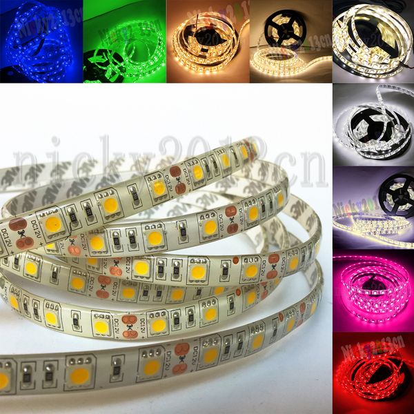 

12v/24v 5050 led flexible strip light tape rope ribbon ip65 waterproof epoxy resin 60leds/m double layer pcb for cabinet kitchen lighting