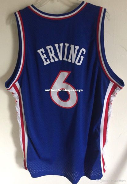 

wholesale julius erving #6 jersey men rb sewn blue t-shirt vest stitched basketball jerseys ncaa, Black;blue
