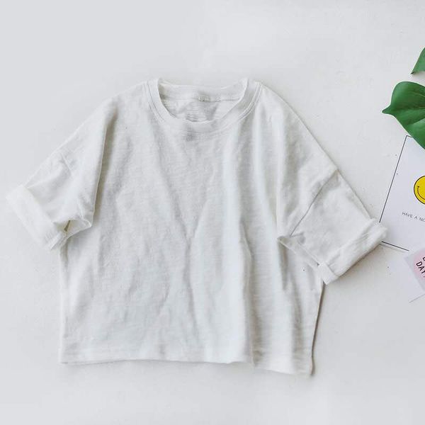 

2020 korean children's clothing spring new item cotton slub long sleeve loose mouth t-shirt, Blue