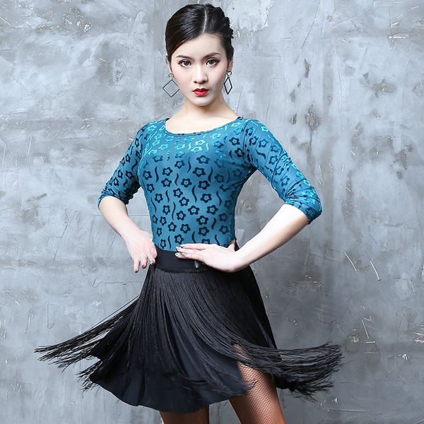 

новые модные кисточки латинские танцевальные платья для женщин с бахромой платье тренировочные костюмы одежда костюм для взрослых, Black;red