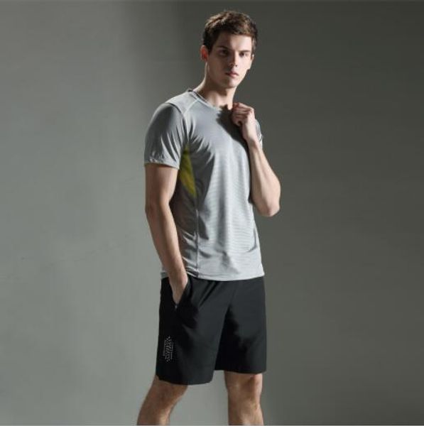 

лето мужских костюмов 2019 новых дизайнерские костюмы для mens спортивных дышащих пуловеров футболка шорт бленды хлопок размер -3xl, Gray