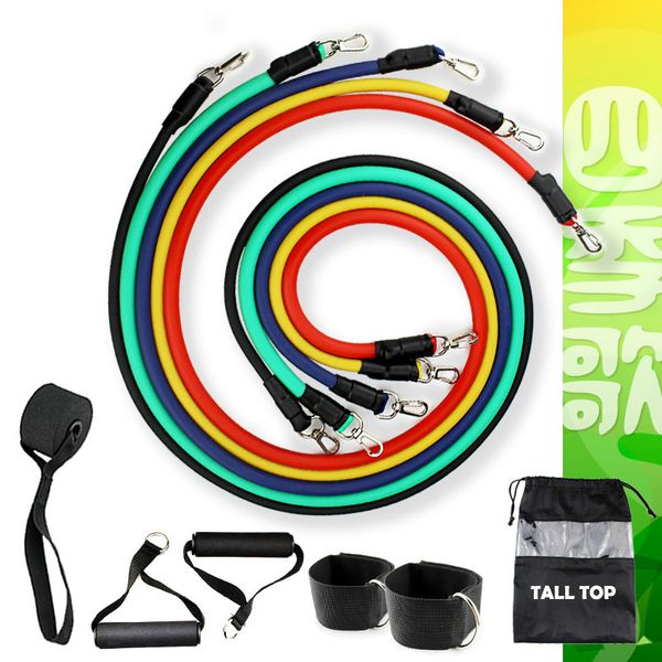

11pcs/set resistance bands workout exercise training tube pull rope rubber expander elastic band for fitness a $