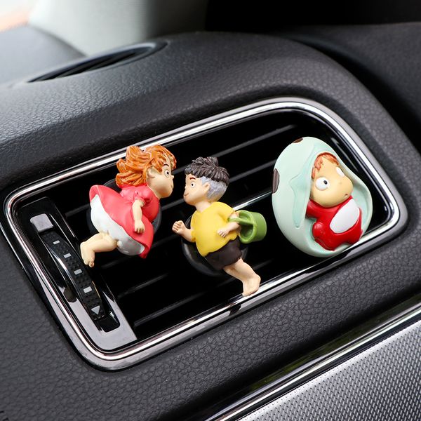 

auto air vent freshener clip decorations car diffuser ornament anime character ponyo on the cliff by the sea creative car decor