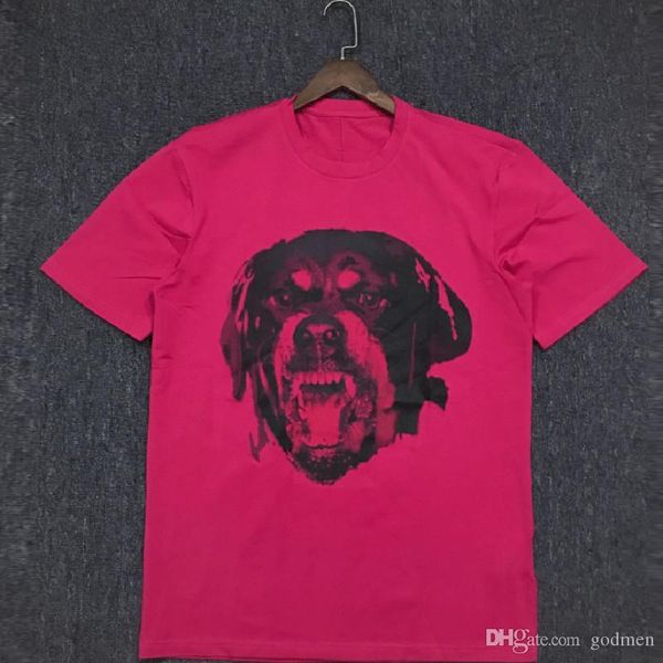 

новая мода casual mens конструктора t shirt пары мягкий хлопок короткие рукава hip hop мужчины женщины собака печати тис размер s-2xl, White;black