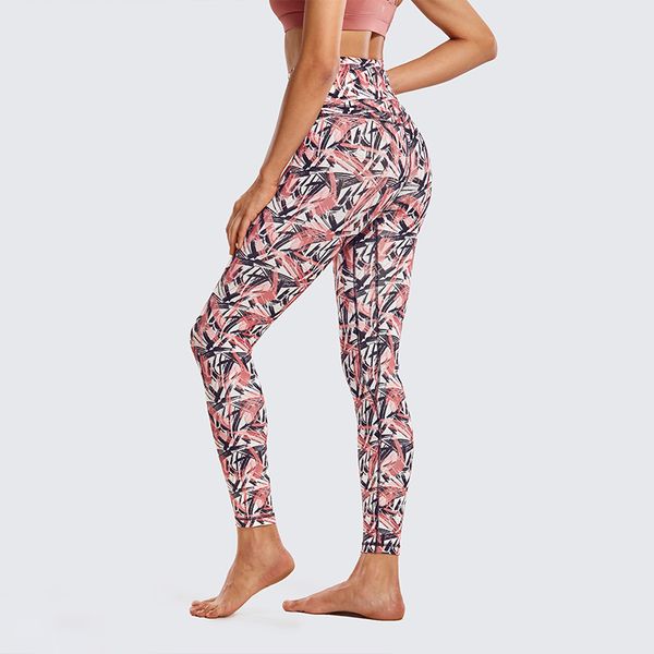 

yoga outfits women's high waist pocket lightweight leggings workout pants-25 inches, White;red