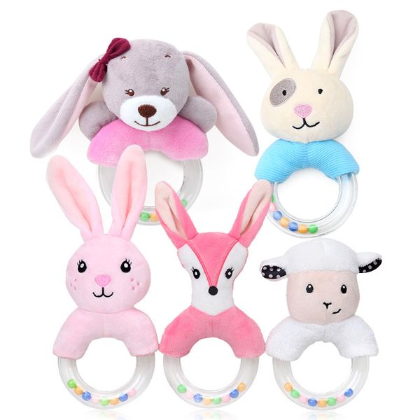

cute cartoon animal baby rattles plush toys for newborns infant baby toys 0-12 months rabbit hand bell baby educational crib toy