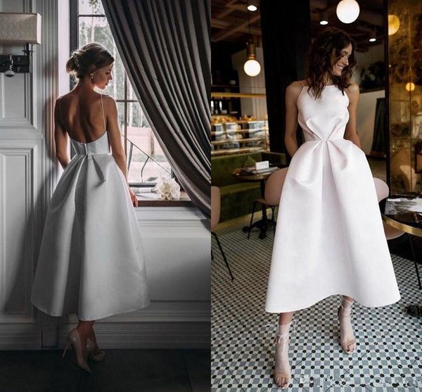 

2020 new short prom dresses backless cocktail party gowns spaghetti straps maid of honor dress robes de soiree, Black