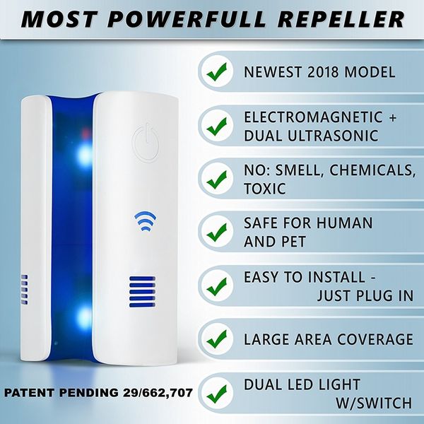 

easy-ultrasonic pest электромагнитный репеллент управления, plug in home крытый и открытый отпугиватель, избавиться от mosquito, ant, блошин