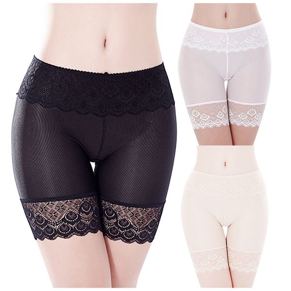 

women body lace pant lace-up hip underwear comfy cotton fabric mid-waist breathable ladies safety pants lace panties, Black;pink