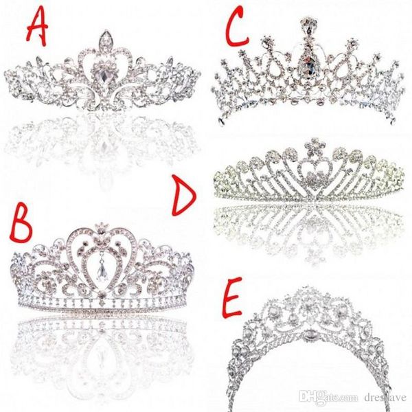 

luxury bridal crown but sparkle beaded crystals roayal wedding crowns crystal veil headband hair accessories party tiaras, Silver