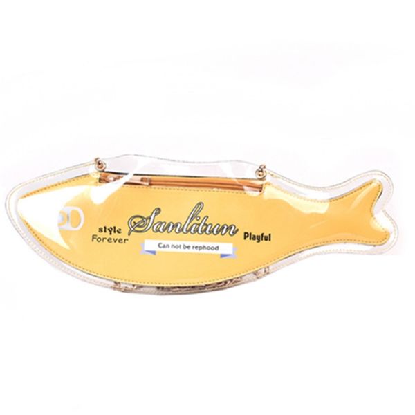 

women's bag small fish shape transparent crossbody bags for women chain fashion female shoulder bag phone package