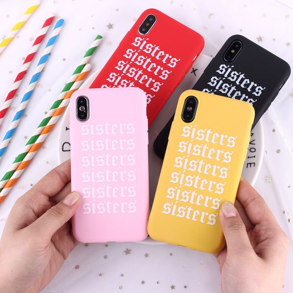 

for iphone 11 pro xs max xr sisters alphabet english phone case 6 7 8 x plus multi-color variety soft cell phone cases