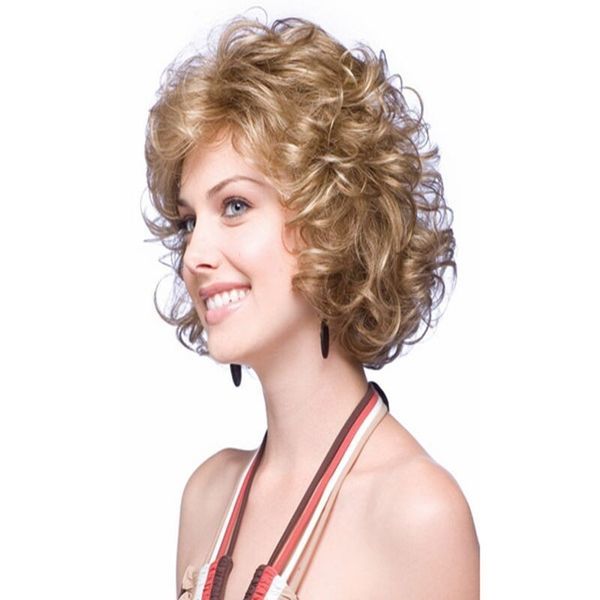White Wig Fluffy Little Curly Hair Short Hair Female Face Fake Wig