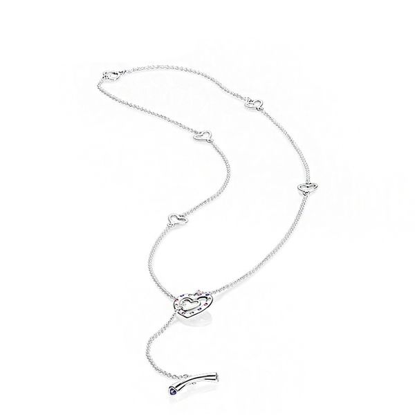 

new gorgeous bow bright heartsentwined circles crystal necklace knotted heart t-bar moment bracelet original female jewelry, Silver