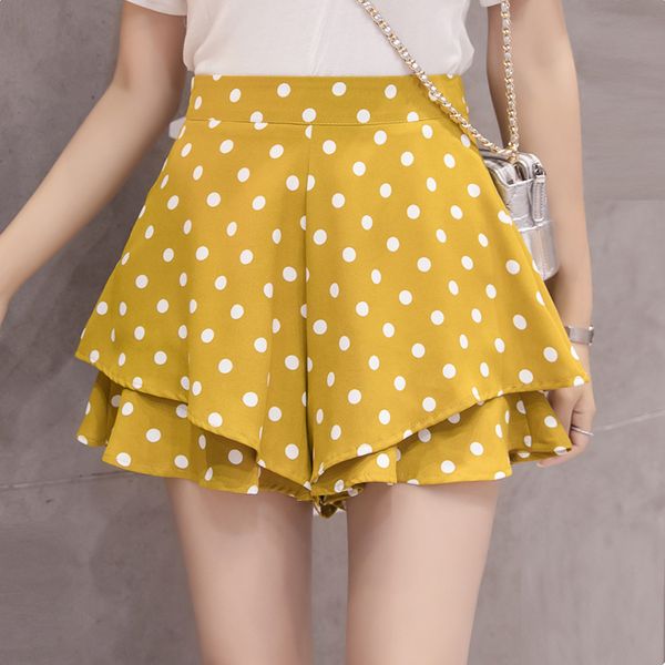 

office lady short pants 2019 summer high waist women boho short vintage chiffon pink shorts plus size harajuku loose shorts, White;black