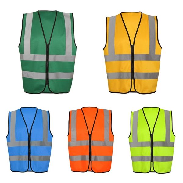 

high visibility reflective vest workplace road working running cycling clothes sports outdoor reflective safety vest running jerseys, Black;blue