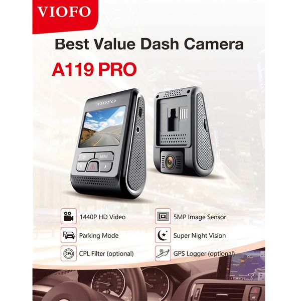 

viofo a119 pro 2.0" lcd capacitor novatek 96660 hd 2k 1440p 1080p 60fps car dash cam dvr dashboard camera video recorder dashcam