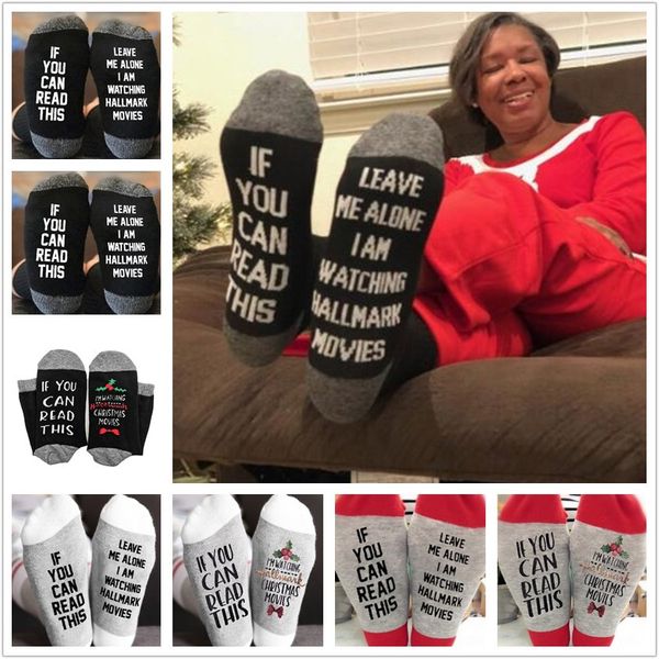 

chrisrtmas hallmark movies socks leave me alone funny letters socks christmas stockings winter warm soft cotton long socks for kids adults