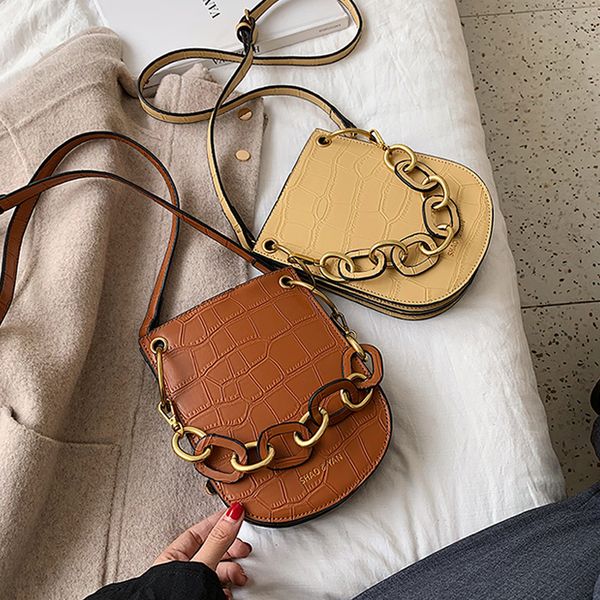 

vintage alligator saddle women shoulder bags designer acrylic handle handbags luxury pu leather crossbody bag lady large purses