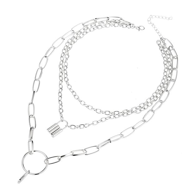 

stainless steel chains punk padlock necklaces for women rock hiphop key lock necklace men chic gifts gold silver 1pc