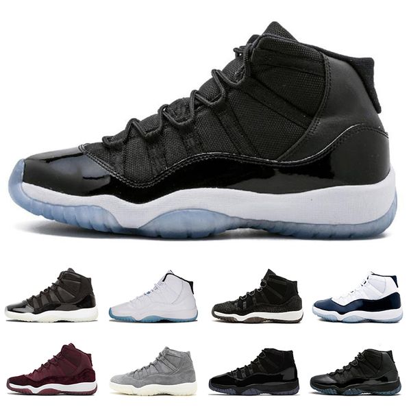 

2019 High Quality 11 Blue Snakeskin Bred Ceremony Navy Gum Basketball Shoes Men 11s UNC Cherry Varsity Red Emerald Sports Sneaker Size 40-47