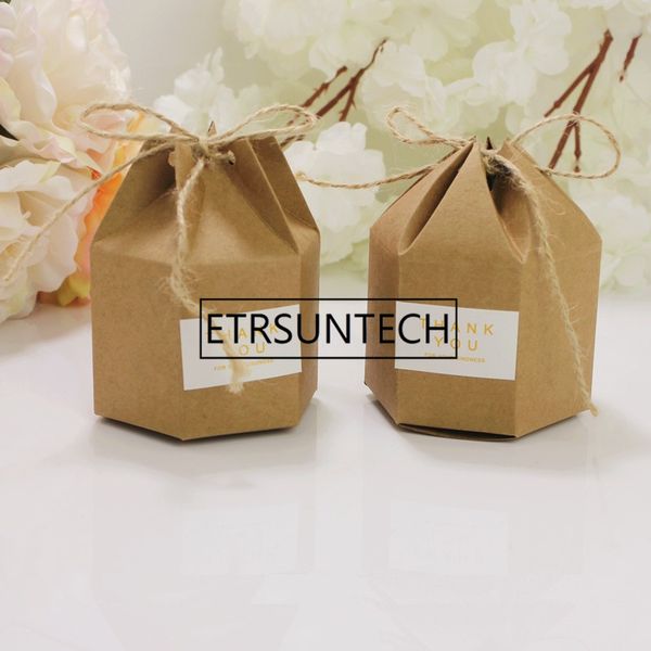 Paper Party Supplies Kraft Gift Box Rustic Wedding Favor Boxes