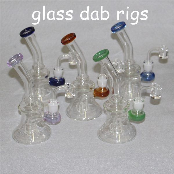 7.4 '' Beakers Glass Bong Hookahs Bongs Com Quartz Bangers Grossas Beaker Beaker Tubos de Água para Fumar Dab Rigs Petróleo