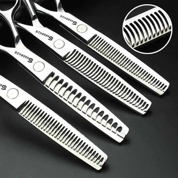 SHIRDS 440C High-End Hair Thinning Tesoura Profissional Barber Hairdressing Thinning Tesoura Dentes Corte Tesouras Ly191231