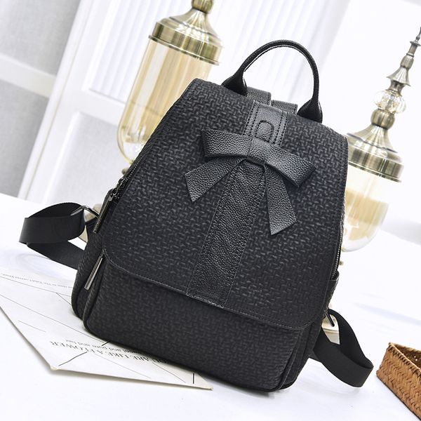 

2019 autumn and winter new korean version of creative butterfly knot double shoulder bag women leisure large
