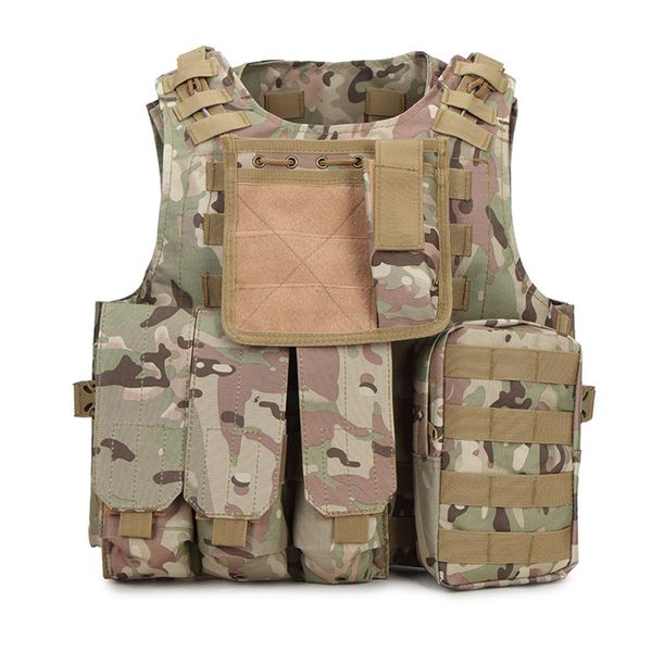 

body armor plate carrier tactical vest hunting vest molle mag ammo chest rig paintball army harness outlife tactical, Camo;black