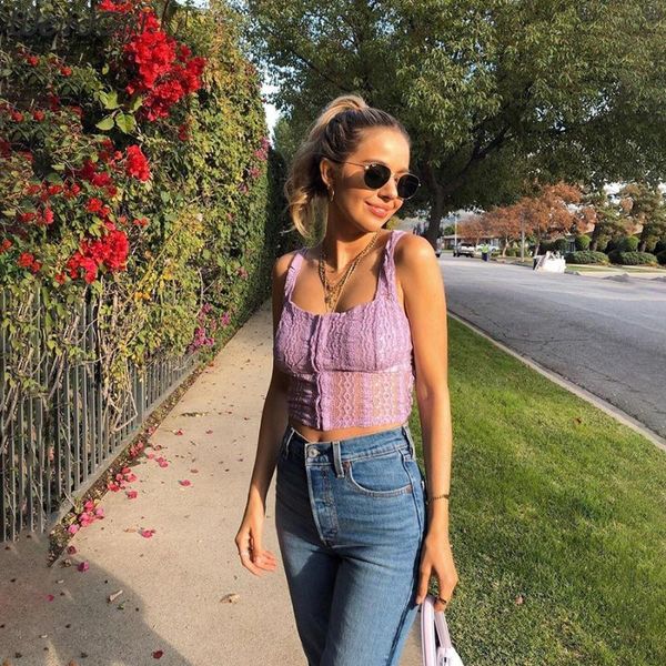 

женщины sexy see through tank top бляшкой solid soft mesh fabric лето 2020 женский жилет crop tops основные худенькая девушка лучшие, White
