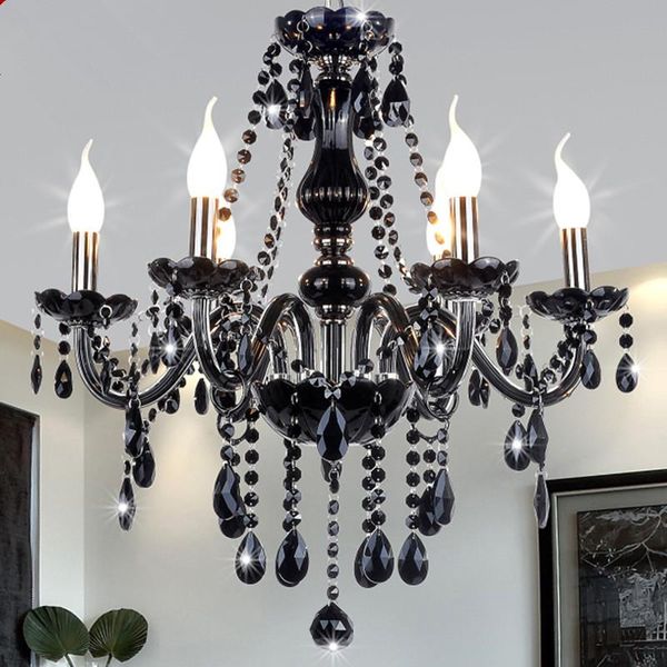 

modern black crystal chandeliers lighting for living room bedroom indoor lighting k9 crystal lustres de teto ceiling pendant lamp fixtures