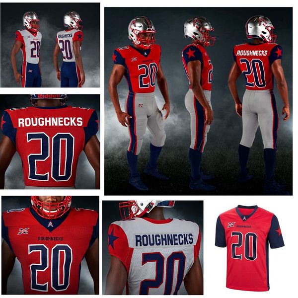 

2020 roughnecks jerseys kyle hicks jersey marqueston huff akrum wadley james butler marcus mcdade red xfl football jerseys custom stitched, Black;red