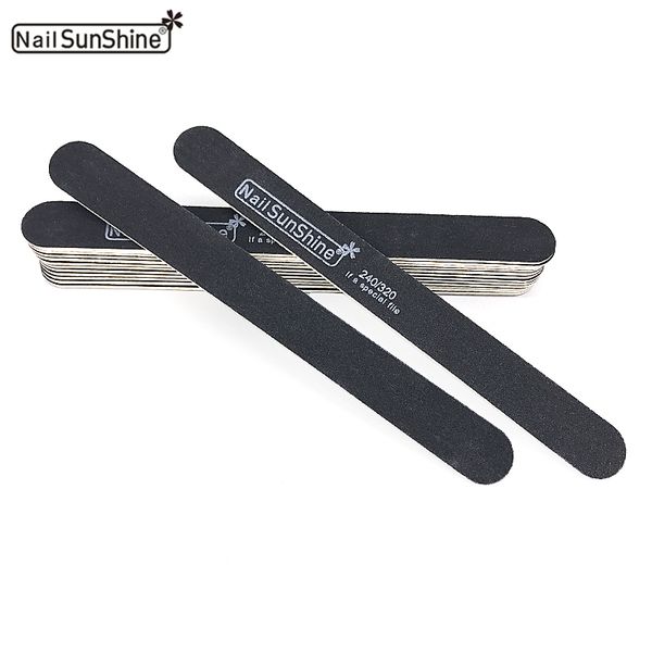 

20pcs wooden nail files for manicure strong thick sandpaper sanding nails file buffs buffing art nail care tool black maquiagem