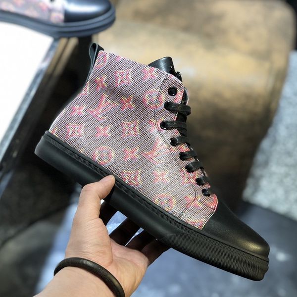 

2020 b6 new fashion trend high casual men's shoes, comfortable luxury men's shoes original box packaging zapatos hombre, Black