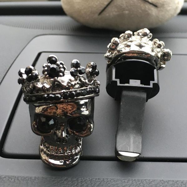 

car styling air outlet accessories cute metal skull car mounted perfume clip