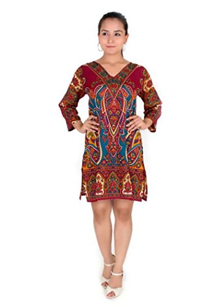 

women tunic 3/4 long sleeve black casual lightweight summer kaftan dress size 6 8 10 12 14, Black;gray