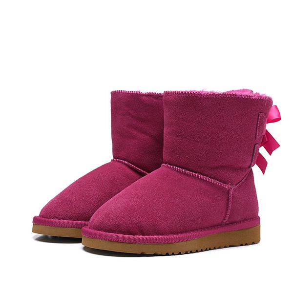 

2020 new wgg australian classic kids boots designer snow boots for children girl boy ankle bailey bow fashion winter booties 26-35, Black