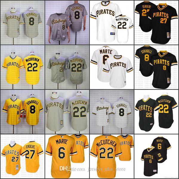 

дешевый питтсбург пережиток пираты 6 старлинг marte-вилли старгелл 22 маккучен 27 кент теку митчелла и ness джерси, Blue;black