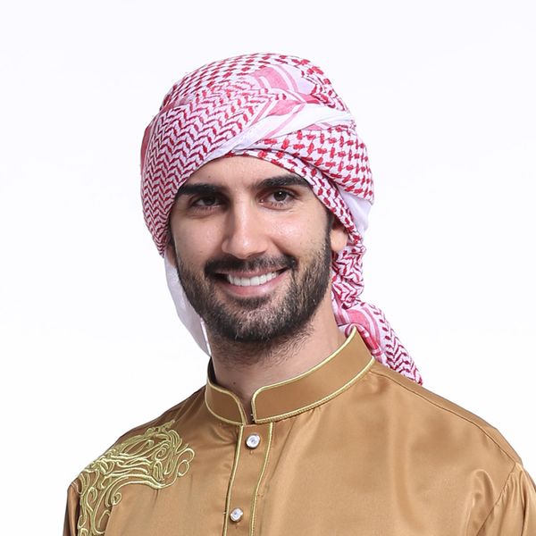 

fashion muslim men prayer hat/cap saudi arabia men's scarf islam turban men scarf head plaid hijab luxury 2019 pink shawl, Blue;gray