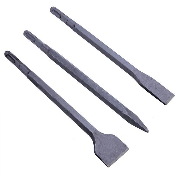 

3pcs advanced rotary hammer chisel bits set chrome molybdenum steel tile for sds-plus electric hammer with storage carry case